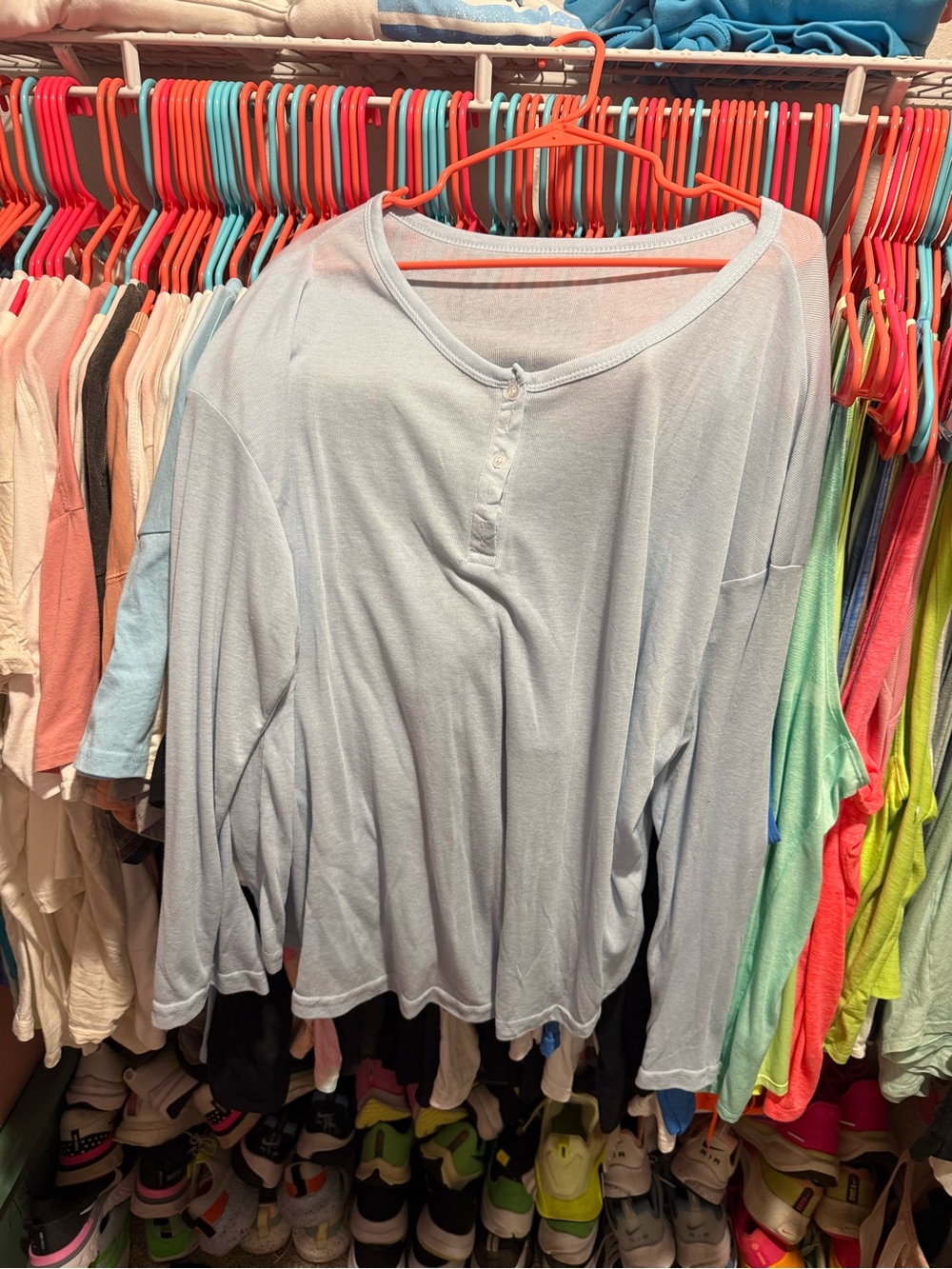 Light Blue Women's Long Sleeve Top